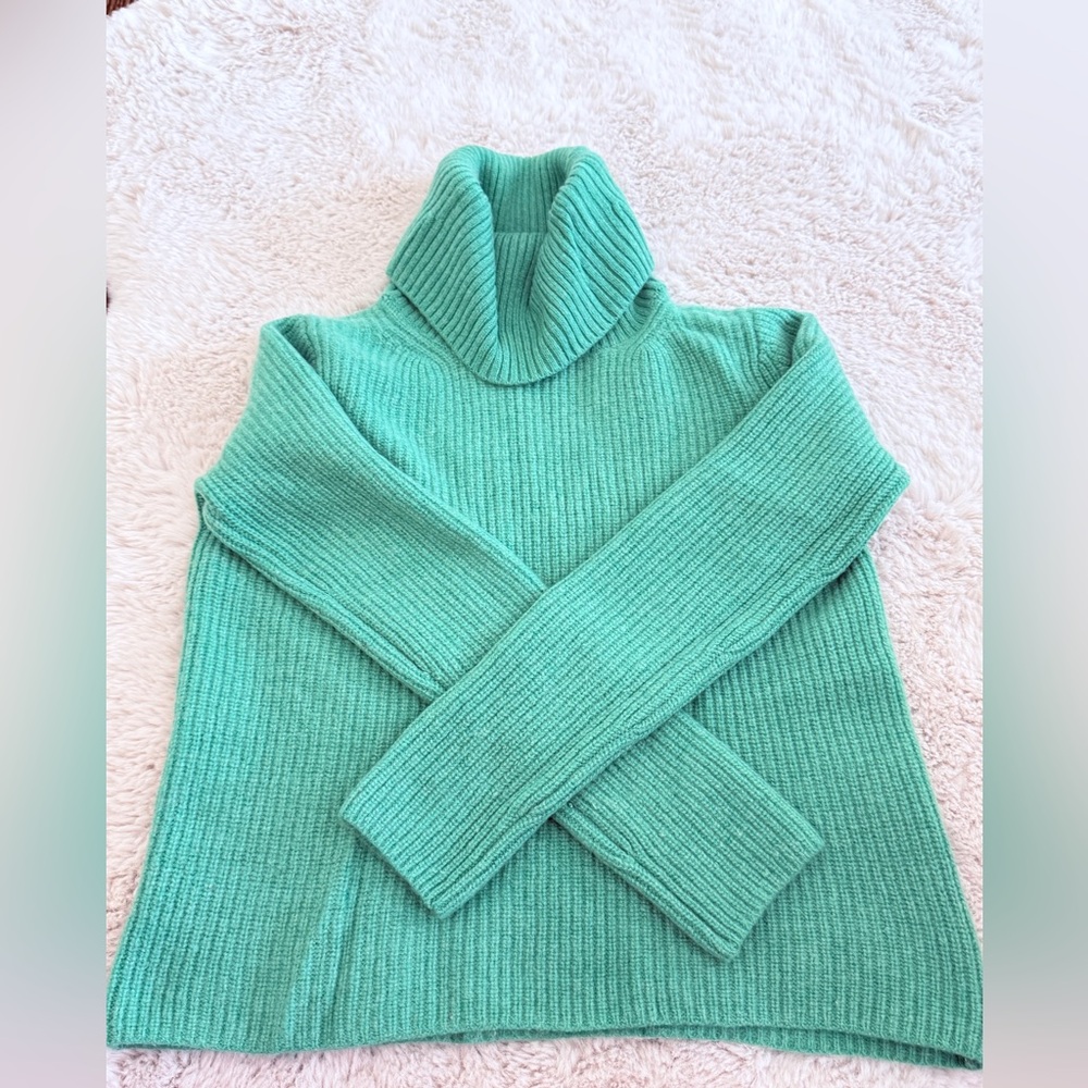 Banana Republic Jade Pool 100% Cashmere Turtleneck Sweater